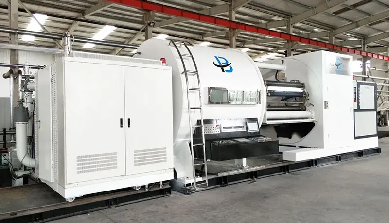 Web-fed aluminum-paper vacuum metallizing system in factory environment